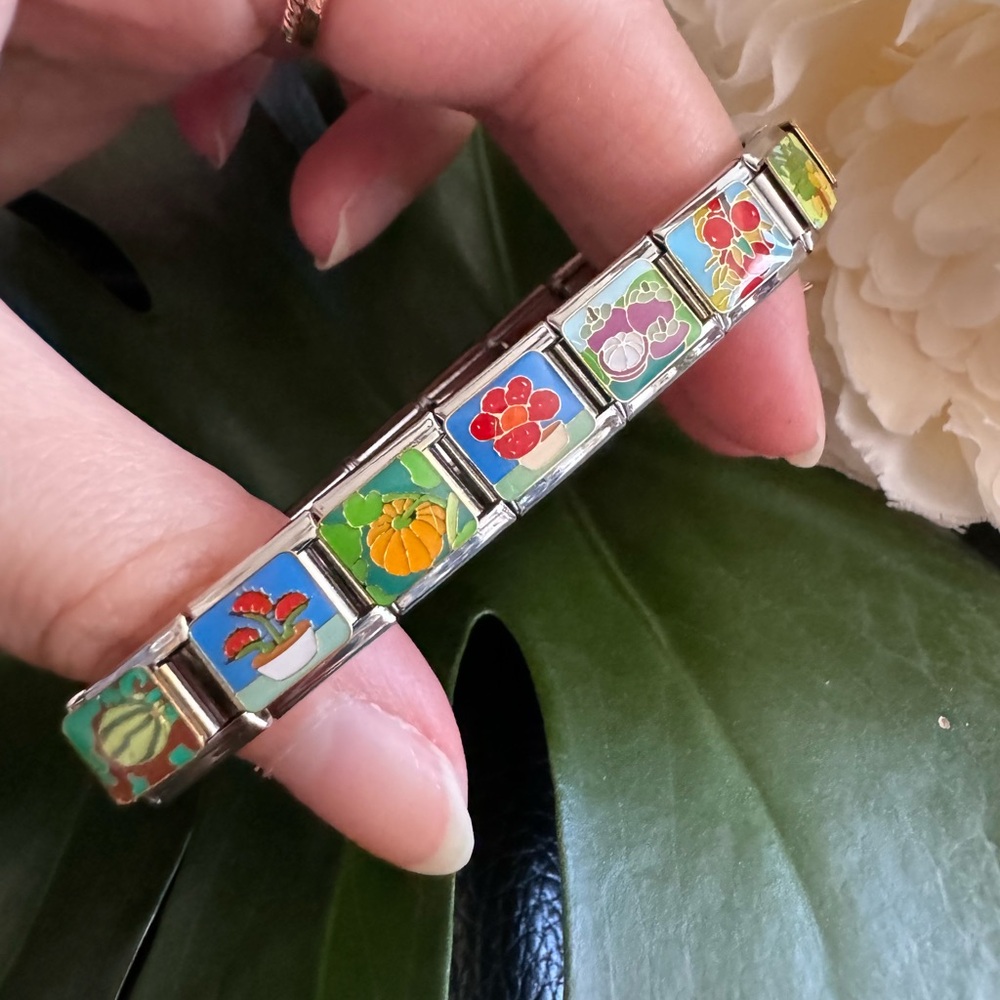 Premium Garden Italian Charm Bracelet - 13 design links